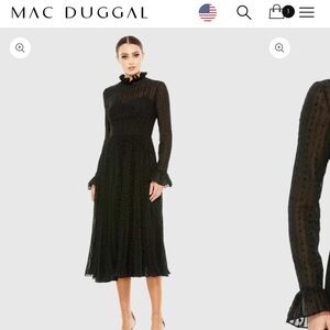 Mac Duggal Black Midi Dress